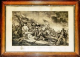 J. G. Muller Engraving After John Trumbull - The Battle At Bunker's Hill Ne