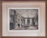 Joseph Nash Hand Colored Engraving - Drawing Room Aston Hall, Some Foxing T