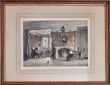 Joseph Nash Hand Colored Engraving - Drawing Room Haddon Derbyshire, Some F