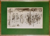 Alexander Stern Engraving - Pilgrims Going To Church, From Painting By Boug