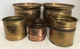 Various Brass & Copper Pots - Largest 9