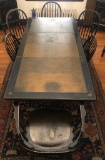 Charming Cottage Style 1920s Table W/ 2 Leaves & 6 Chairs - 67½