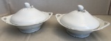 2 Rosenthal Ironstone Casserole Bowls W/ Lids - 12½