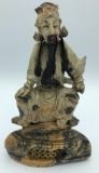 Carved Soapstone Oriental Figure On Base - 8¼