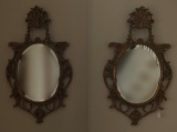 Pair Gilt Gesso Oval Mirrors - Overall Fine Condition W/ Some Paint Loss, 4