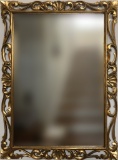 Gold Gilt Gesso Frame W/ Beveled Mirror & Shell Motif - 31