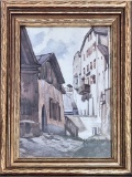 Erwin Steiner Watercolor, In Frame W/ Glass, 15¼