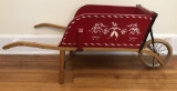 Old Wooden Wheel Barrow - Hand Painted, 4' Long