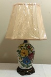 Hand Painted Vintage Pottery Lamp - 22