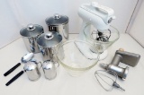 Vintage Kitchenaid Stand Mixer W/ Attachments; 3 Stainless Canisters; Pair