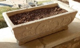 Vintage Rectangular Cast Concrete Planter - As Found, 14