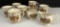 Lancaster China - Hanley England, 5 Cups, 6 Saucers, Creamer & Sugar Bowl