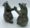 Pair Nice Heavy Brass Hand Finished Bear Bookends - 6½