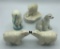 Pair Polar Bear Salt & Pepper Shakers; Set Polar Bear Nesting Dolls; Porcel