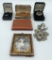 Estate Lot - Gold Tipped Gum Box, Small Framed Print, Knight's Medal, Misc.