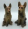 Pair Vintage Hand Painted Dog Figures - 8½