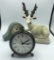 Marble Clock; Iron Clock; Metropolitan Museum Of Art Bisque Animal