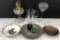 Estate Lot - Aladdin Lamp, 2 Old Pewter Plates, Etc.