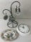 4 Metropolitan Museum Of Art Mugs On Stand; Metal Wall Clock; Small Oval Pl