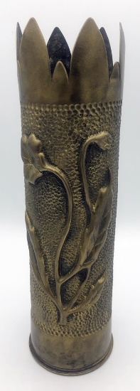 Shell Trench Art Vase - 12"