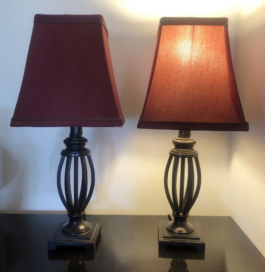 Pair Small Table Lamps - 18½"