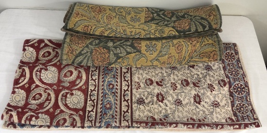 3 William Morris Style Rugs - 2 Are 46"x25" & 1 Is 61"x37½"