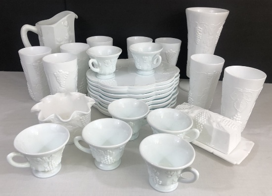 27 Pieces Various Milkglass - Includes Westmoreland Pitcher Etc.