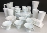 27 Pieces Various Milkglass - Includes Westmoreland Pitcher Etc.