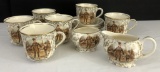 Lancaster China - Hanley England, 5 Cups, 6 Saucers, Creamer & Sugar Bowl