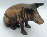 Chicago Stockyards Souvenir Copper Finished Iron Pig Bank - 10