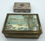 Vintage Tooled Brass Box - 6