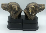 Pair Heavy Dog Bookends - 1 As Found