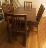 Bassett Mission Style Dining Table W/ 6 Chairs - 69