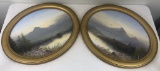 2 Oval Scottish Highland Paintings - 23