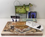 Estate Lot - Dog & Cat Items, Games & Clock Etc.