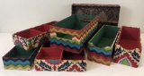 7 Cloth Covered Organizer Boxes