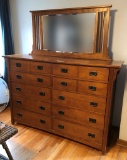 Bassett Mission Style Chest W/ Beveled Mirror - 66