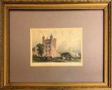 T. Allom / E. Challis Hand Colored Engraving - Tattershall Castle, Lincolns
