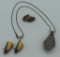 2 Pairs Sterling & Amber Earrings; Sterling & Quartz Pendant & Necklace