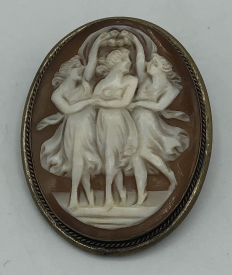 Shell Cameo - The 3 Muses, Circa 1900