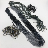 3 Multi-Strand Beaded Necklaces; Long Beaded Necklace
