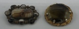 2 Vintage Scottish Agate Brooches