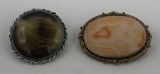 2 Vintage Scottish Agate Brooches
