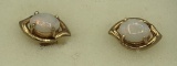 Pair 14kt Gold & Opal Earrings