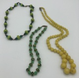 3 Vintage Glass Necklaces - 1 Appears To Be Peking Glass?