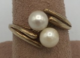 10kt Gold & Pearl Ring - 2.9g, Size 6½