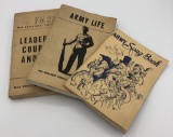 3 1946 Army Pamphlets - Army Song Book, FM22-5 Leadership Courtesy And Dril