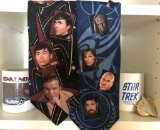 2 Star Trek Mugs; 2 Star Trek Ties; 1988 Star Trek Pin