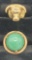 14kt Gold Bull Tie Pin - 1.8 Gr; 14kt Gold & Jade Tie Pin - 1.45 Gr Total W