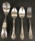 Sterling Chased Ladle - 1.10 Ozt; 2 Misc. Teaspoons; Fork - 2.95 Ozt Total